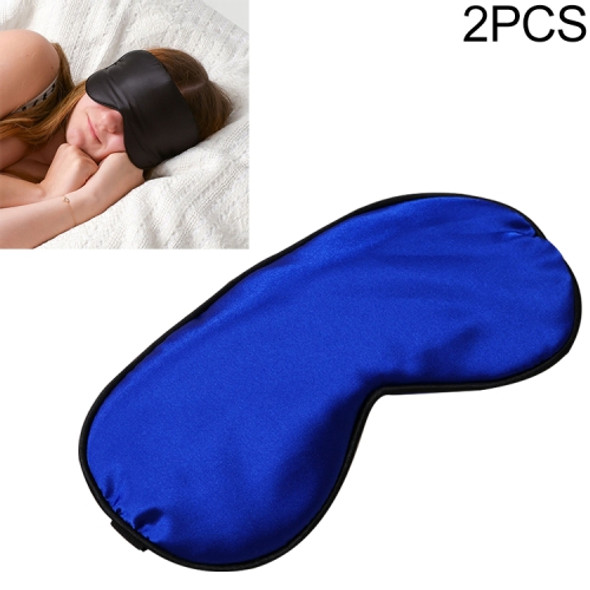 2 PCS Pure Silk Sleep Rest Eye Mask Padded Shade Cover Travel Relax Aid Blindfolds(Blue)