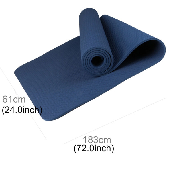 6mm Thickness Eco-friendly TPE Anti-skid Home Exercise Yoga Mat, Size:183*61cm(Dark Blue)