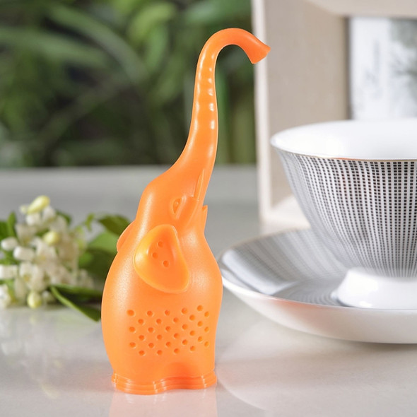 Tea Infuser Teapot Filter Elephant Silicone Tea Leaves Strainer(Orange)