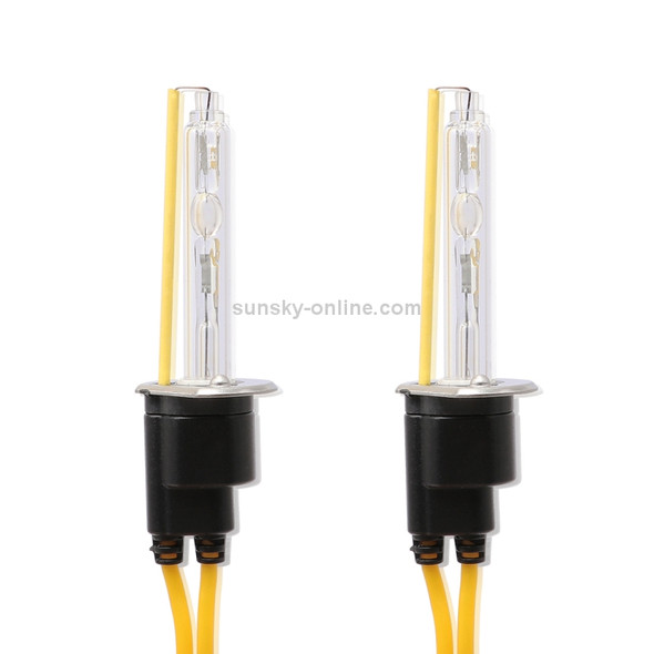 2 PCS H1 55W 2500LM 5500K White Light HID Conversion Kit LED Car Headlight Lamp Fog Light, Yellow Shell, AC 12V