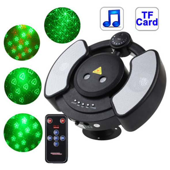 Disco Laser Player Music Player Party Stage Lighting with Remote Control, Support TF Card(Black)