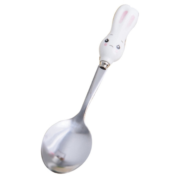 Stainless Steel Cartoon Children's Kindergarten Western Tableware(Rabbit Spoon)