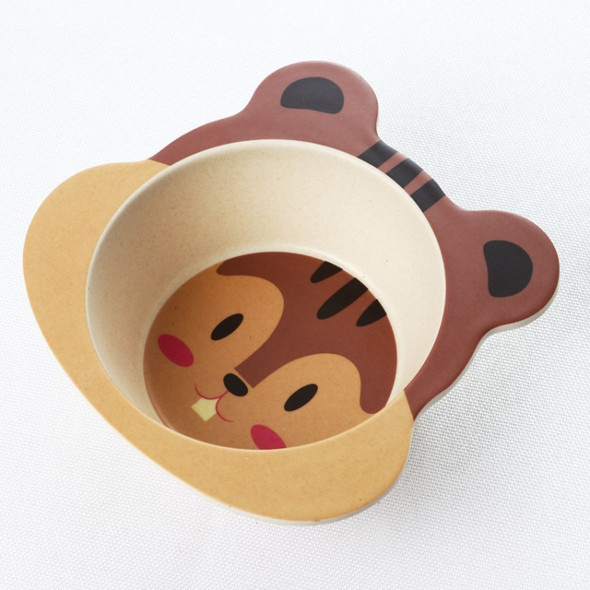 Cute Cartoon Children Environmental Protection Bamboo Fiber Tableware Baby Complementary Food Bowl(Squirrel)