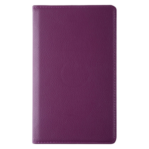 Litchi Texture Rotating ClassicBusiness Horizontal Flip Leather Case for Galaxy Tab A 8.0 T290 / T295 (2019), with Holder (Purple)