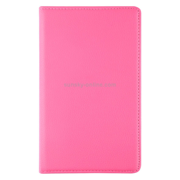 Litchi Texture Rotating ClassicBusiness Horizontal Flip Leather Case for Galaxy Tab A 8.0 T290 / T295 (2019), with Holder (Rose Red)