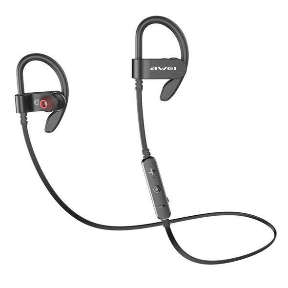 aWEI WT50 IPX4 Waterproof Ear-mounted Wireless Bluetooth Earphone with Microphone(Black)