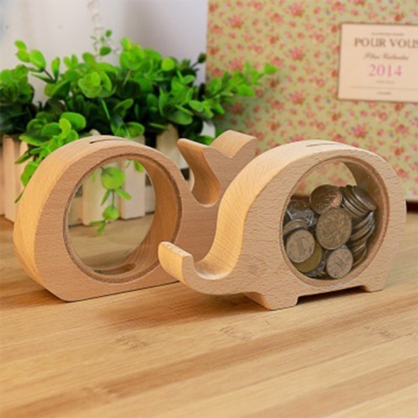 Creative Cartoon Coin Pots Transparent Wood Animal Design Piggy Bank, Random Style Delivery