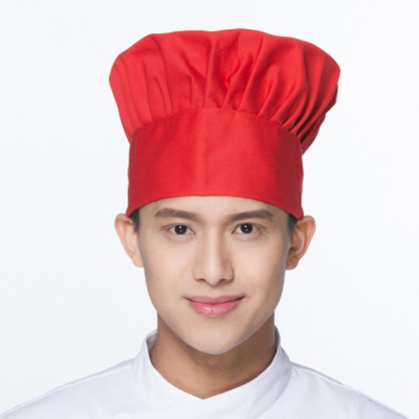 Hotel Coffee Shop Chef Hat Wild Anti-fouling Print Cap, Size:One Size(Red)