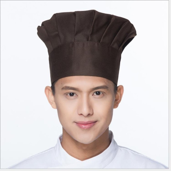 Hotel Coffee Shop Chef Hat Wild Anti-fouling Print Cap, Size:One Size(Brown)