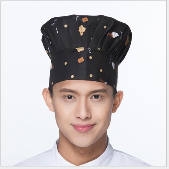 Hotel Coffee Shop Chef Hat Wild Anti-fouling Print Cap, Size:One Size(Ice Cream Pattern)