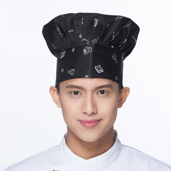 Hotel Coffee Shop Chef Hat Wild Anti-fouling Print Cap, Size:One Size(Crown pattern)