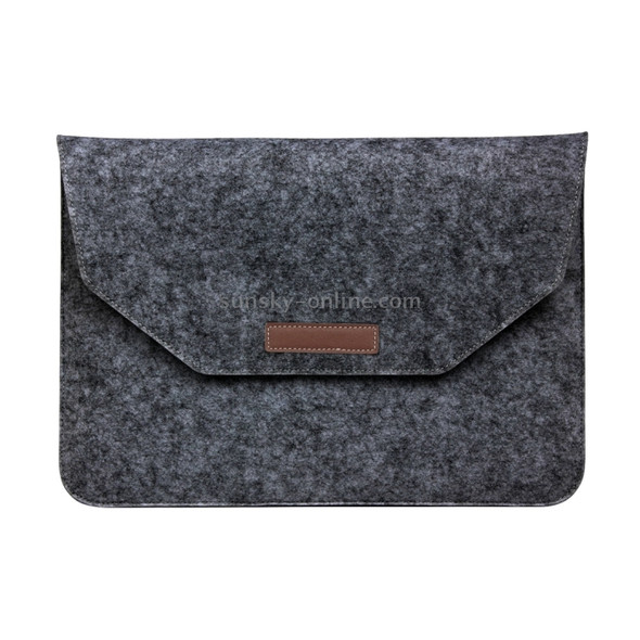 11.6 inch Universal Fashion Soft Sleeve Bag Case Tablet Laptop Felt Bag for MacBook Air 11.6 inch, Size: 33x22x1cm(Black)