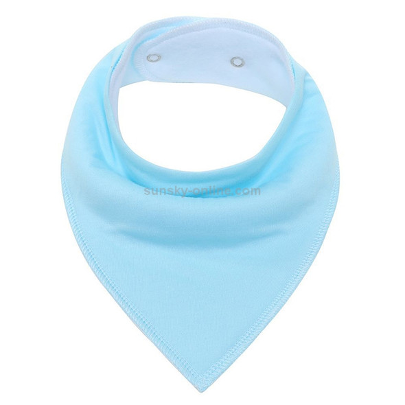 3 PCS Reusable Washable Cotton Baby Bibs Burp Cloth Adjustable Baby Meal Bibs(Baby Blue)