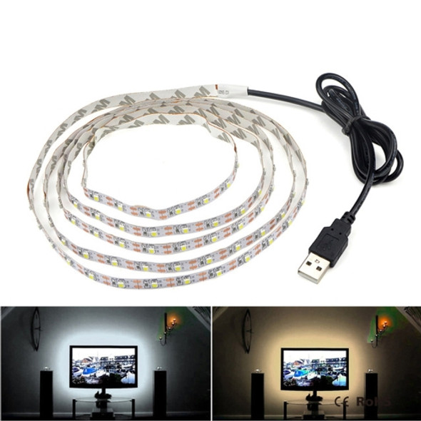 USB Power SMD 3528 Epoxy LED Strip Light Christmas Desk Decor Lamp for TV Background Lighting, Length:4m(Warm White)