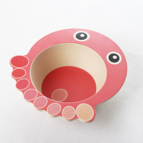Cute Cartoon Children Environmental Protection Bamboo Fiber Tableware Baby Complementary Food Bowl(Octopus)