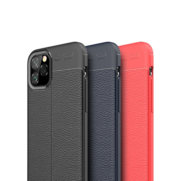 Litchi Texture TPU Shockproof Case for iPhone 11(Navy Blue)