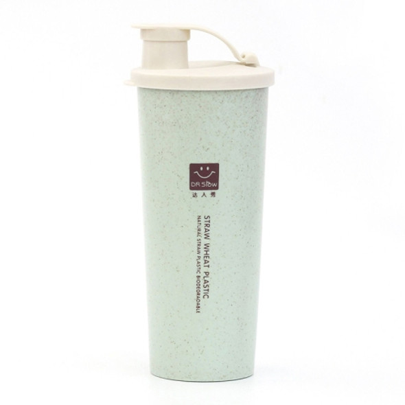 450ML Protein Powder Shaker Water Bottle Wheat Straw BPA Free Mixer Sports Fitness Milk Shake Bottle(Green )