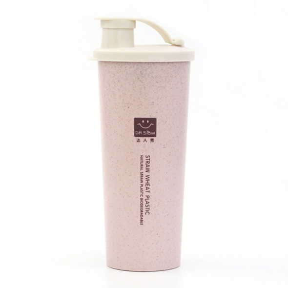 450ML Protein Powder Shaker Water Bottle Wheat Straw BPA Free Mixer Sports Fitness Milk Shake Bottle(Pink)