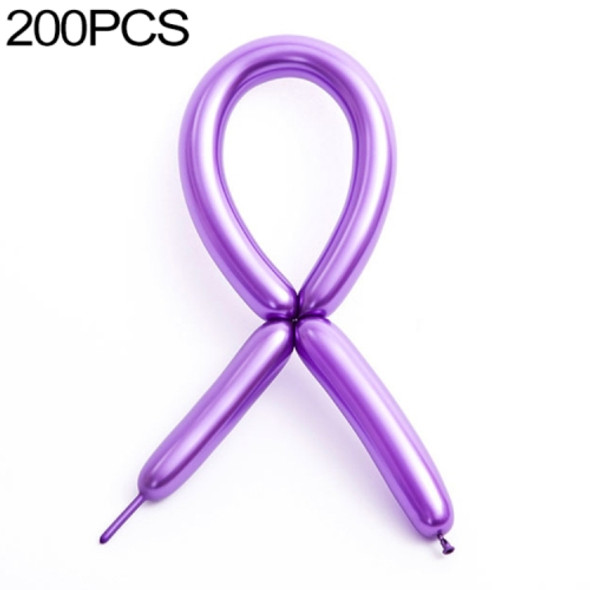 2 Packs Thick 260 Metal Strip Magic Balloon Preparation Styling Holiday Party Decoration(Metal Purple 200 per)
