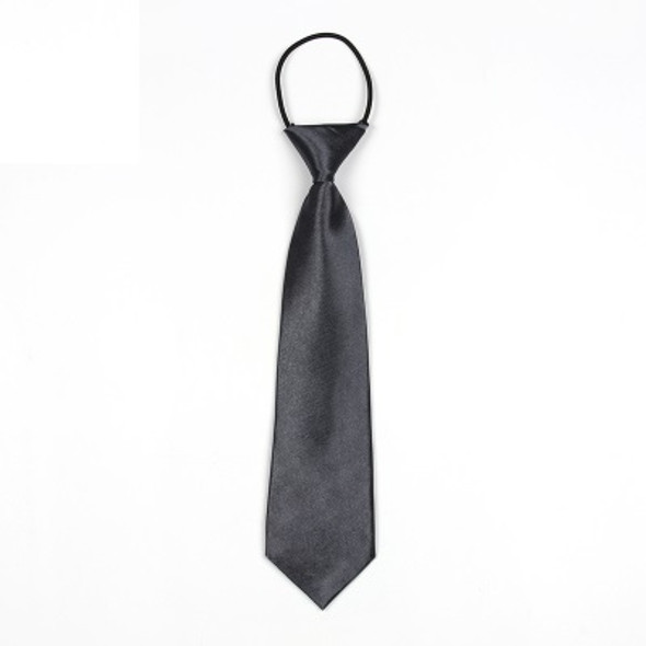 10 PCS Solid Color Casual Rubber Band Lazy Tie for Children(Dark Grey)