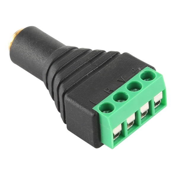 3.5mm Female Plug 4 Pin Terminal Block Stereo Audio Connector