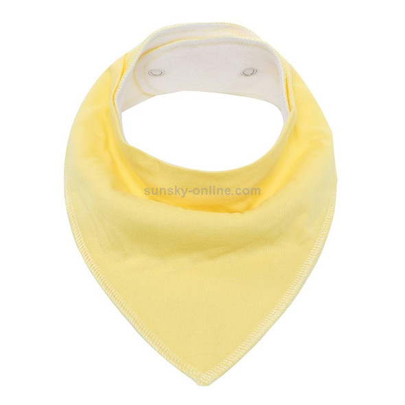 3 PCS Reusable Washable Cotton Baby Bibs Burp Cloth Adjustable Baby Meal Bibs(Lemon Yellow)