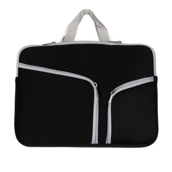 Double Pocket Zip Handbag Laptop Bag for Macbook Air 11.6 inch(Black)