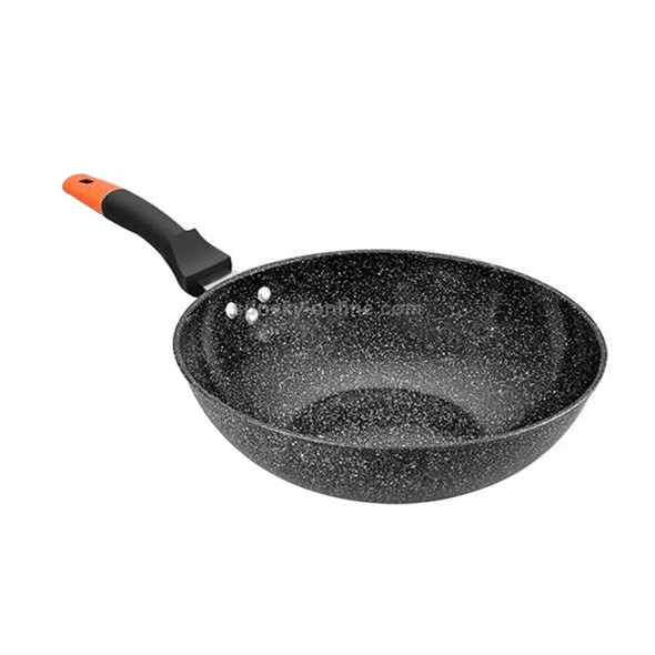 Maifanshi Non-stick Household Oil-free Flat-bottom Wok is Suitable for Gas Cooker Induction Cooker, Size:32cm(Single Pot)