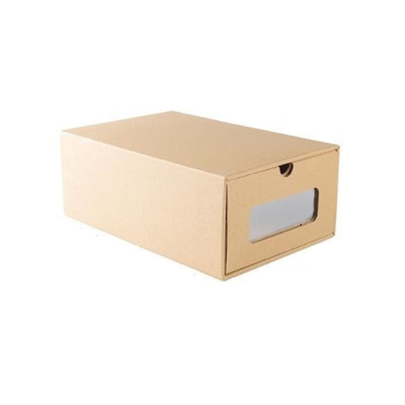 Thickened Kraft Paper Drawer Shoe Storage Box Finishing Storage Box, Style:Flat Shoes