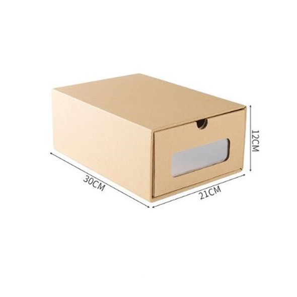 Thickened Kraft Paper Drawer Shoe Storage Box Finishing Storage Box, Style:Flat Shoes