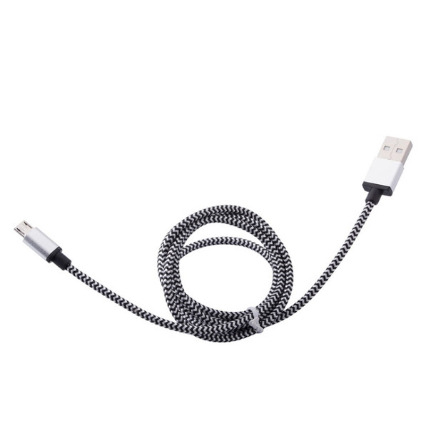 1m Woven Style Micro USB to USB 2.0 Data / Charger Cable, For Samsung, HTC, Sony, Lenovo, Huawei, and other Smartphones(Silver)