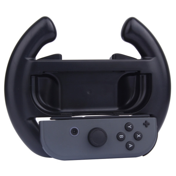 For Nintendo Switch Joy-Con Controller (Not Included) Semicircle Gaming Steering Wheel(Black)