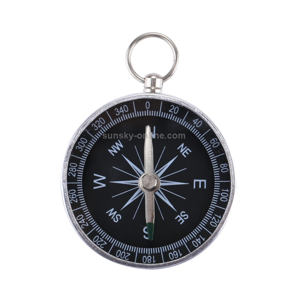 10 PCS Outdoor Sports Camping Hiking Pointer Guider Aluminum Alloy Compass Hiker Navigation with Keychain, Random Color Delivery