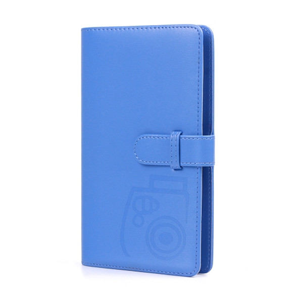 96 Photos Album PU Leather Storage Clip Card Holder Books(Dark Blue)