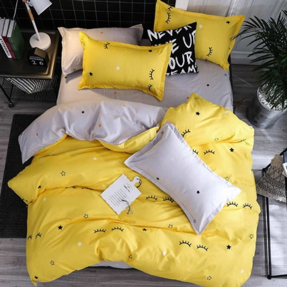Bedding Set Luxury Family Set Sheet Duvet Cover Pillowcase, Size:2.2m Four-piece bedsheet(Eyelash bend)
