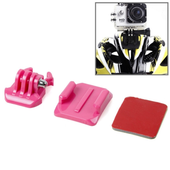 HR67 SIXXY Helmet Curved Surface + 3M VHB Sticker + Mount Stand Kit for GoPro NEW HERO / HERO7 /6 /5 /5 Session /4 Session /4 /3+ /3 /2 /1, Xiaoyi and Other Action Cameras(Magenta)