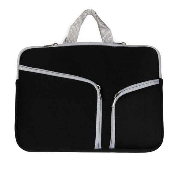 Double Pocket Zip Handbag Laptop Bag for Macbook Air 13 inch(Black)