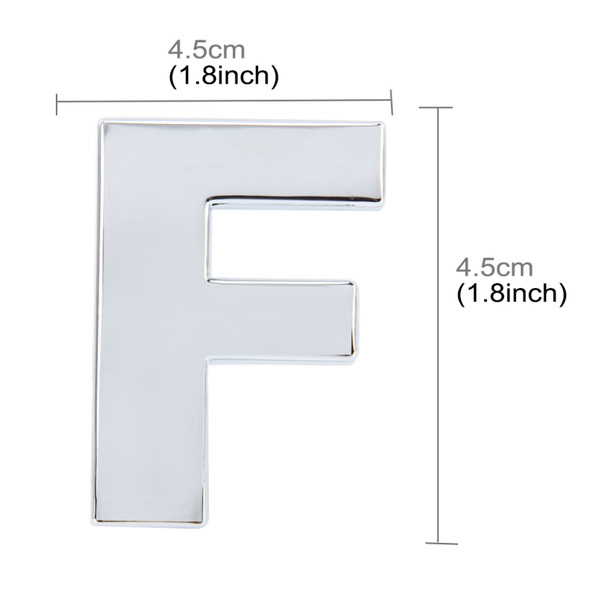 Car Vehicle Badge Emblem 3D English Letter F Self-adhesive Sticker Decal, Size: 4.5*4.5*0.5cm