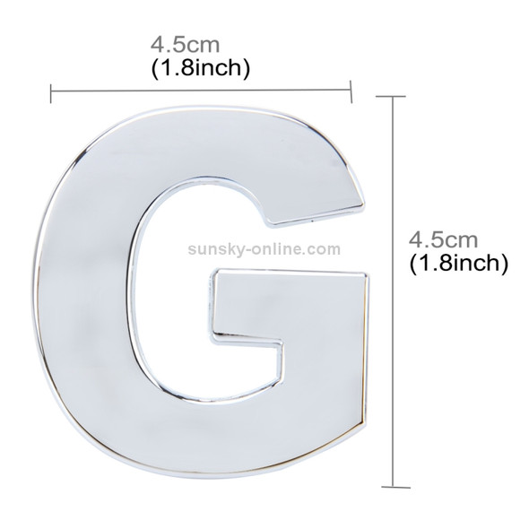 Car Vehicle Badge Emblem 3D English Letter G Self-adhesive Sticker Decal, Size: 4.5*4.5*0.5cm