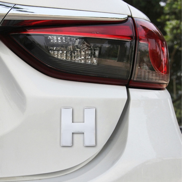 Car Vehicle Badge Emblem 3D English Letter H Self-adhesive Sticker Decal, Size: 4.5*4.5*0.5cm