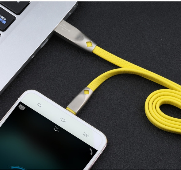 AWEI CL-96 USB to Micro USB Portable TPE + Aluminum Alloy Data Cable, 2A, Length: 1m(Yellow)