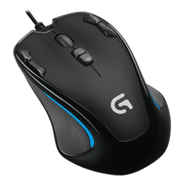 Logitech G300S 2500DPI USB Interface 9-keys Macro Programming 7-color Backlight Wired Optical Gaming Mouse, Length: 2m (Black)