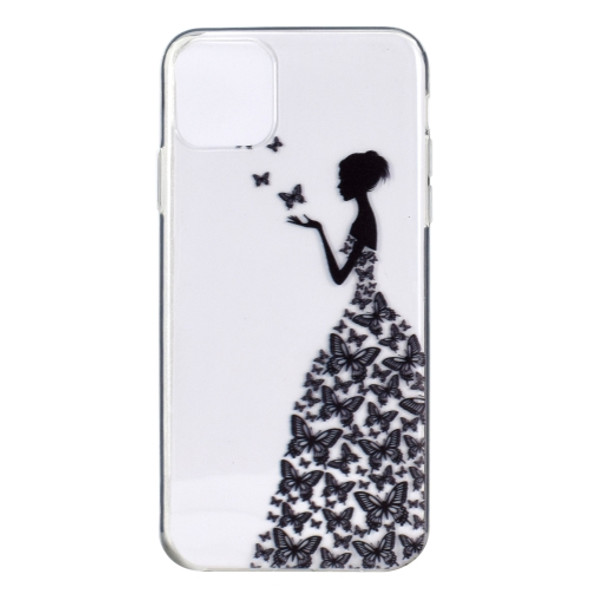 Stylish and Beautiful Pattern TPU Drop Protection Case for iPhone 11(Butterfly girl)