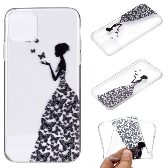Stylish and Beautiful Pattern TPU Drop Protection Case for iPhone 11(Butterfly girl)