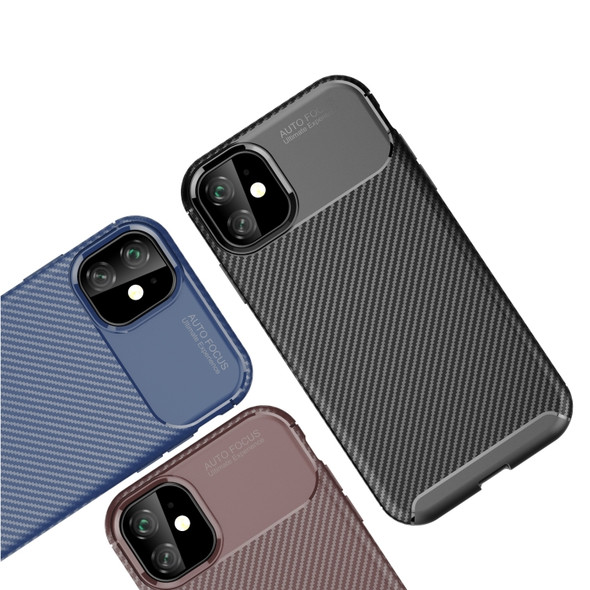 Carbon Fiber Texture Shockproof TPU Case for iPhone 11(Black)