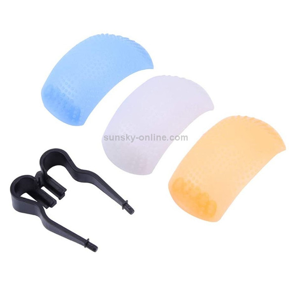 Pop-up Flash Soft Flash Diffuser Kit (White Diffuser / Blue Diffuser / Orange Diffuser / Diffuser Bracket)