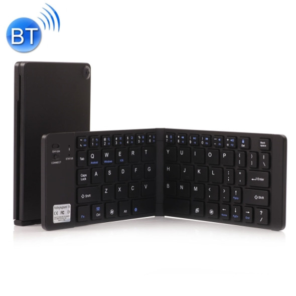 GK228 Ultra-thin Foldable Bluetooth V3.0 Keyboard, Built-in Holder, Support Android / iOS / Windows System (Black)