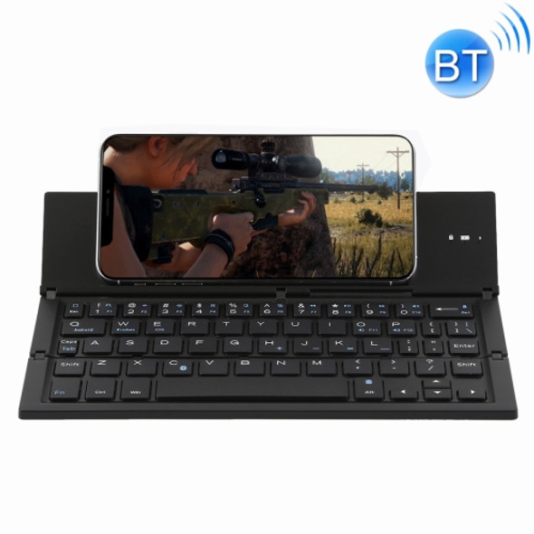 GK608 Ultra-thin Foldable Bluetooth V3.0 Keyboard, Built-in Holder, Support Android / iOS / Windows System (Black)