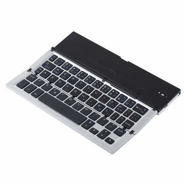 GK608 Ultra-thin Foldable Bluetooth V3.0 Keyboard, Built-in Holder, Support Android / iOS / Windows System (Grey)