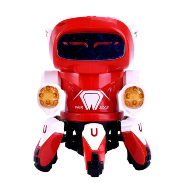 Children Light Music Projection Dazzling Dance Six-claw Electric Robot Toy(Red)